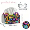 DIY Diamond Art Tissue Box Holder Love Design PULeather Crystal Mosaic Desktop Organizer Bag Resin Rhinestone Storage Organizer Gem Art Home Office Decor Craft Gift for Women