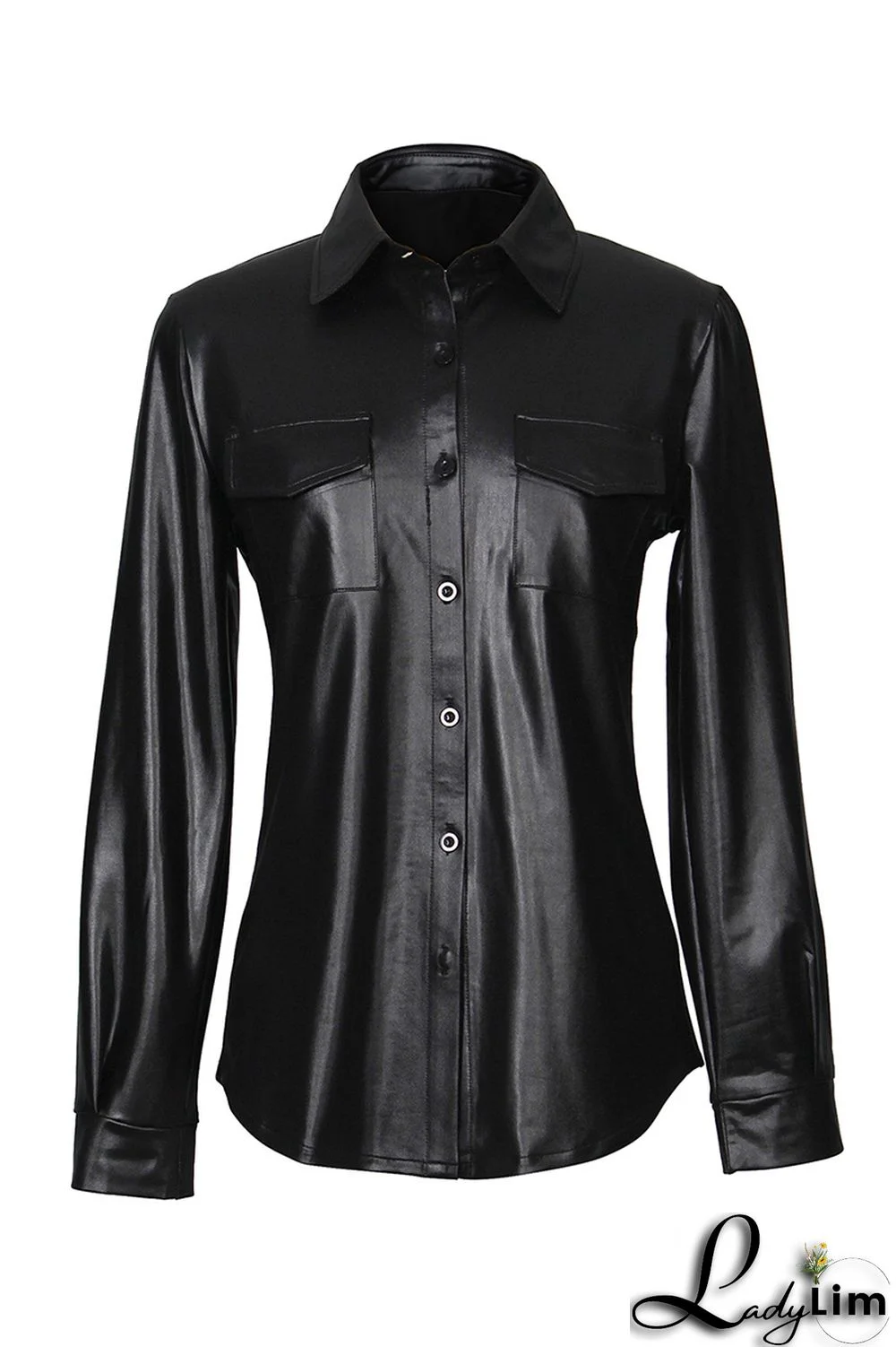 Red Fashion Casual Solid Basic Turndown Collar Tops