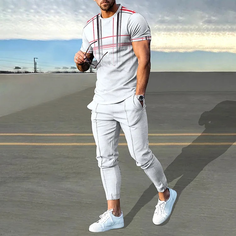 Men's Solid Sports Casual Short Sleeve Shirt And Pants Co-Ord