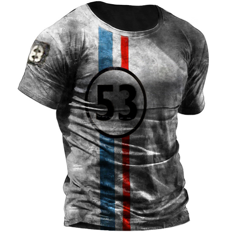 Mens Vintage Racing Stripes Retro T-Shirt / TECHWEAR CLUB / Techwear