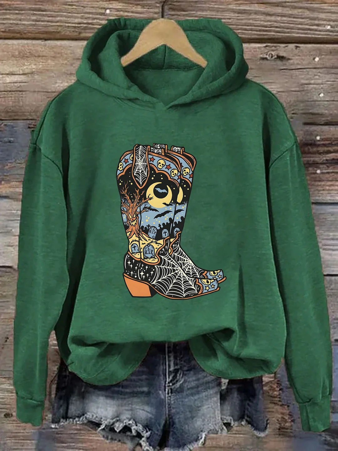 Halloween Cowboy Boots Hoodie