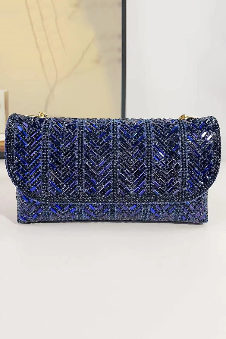 Evening Shiny Rhinestone Embellished Chain Shoulder Bag 2024 - Xpluswear