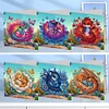 (US Local)6Pcs Bud Dragon DIY Diamond Painting Card for Holiday Party Favors for Friends Greeting Card Kit