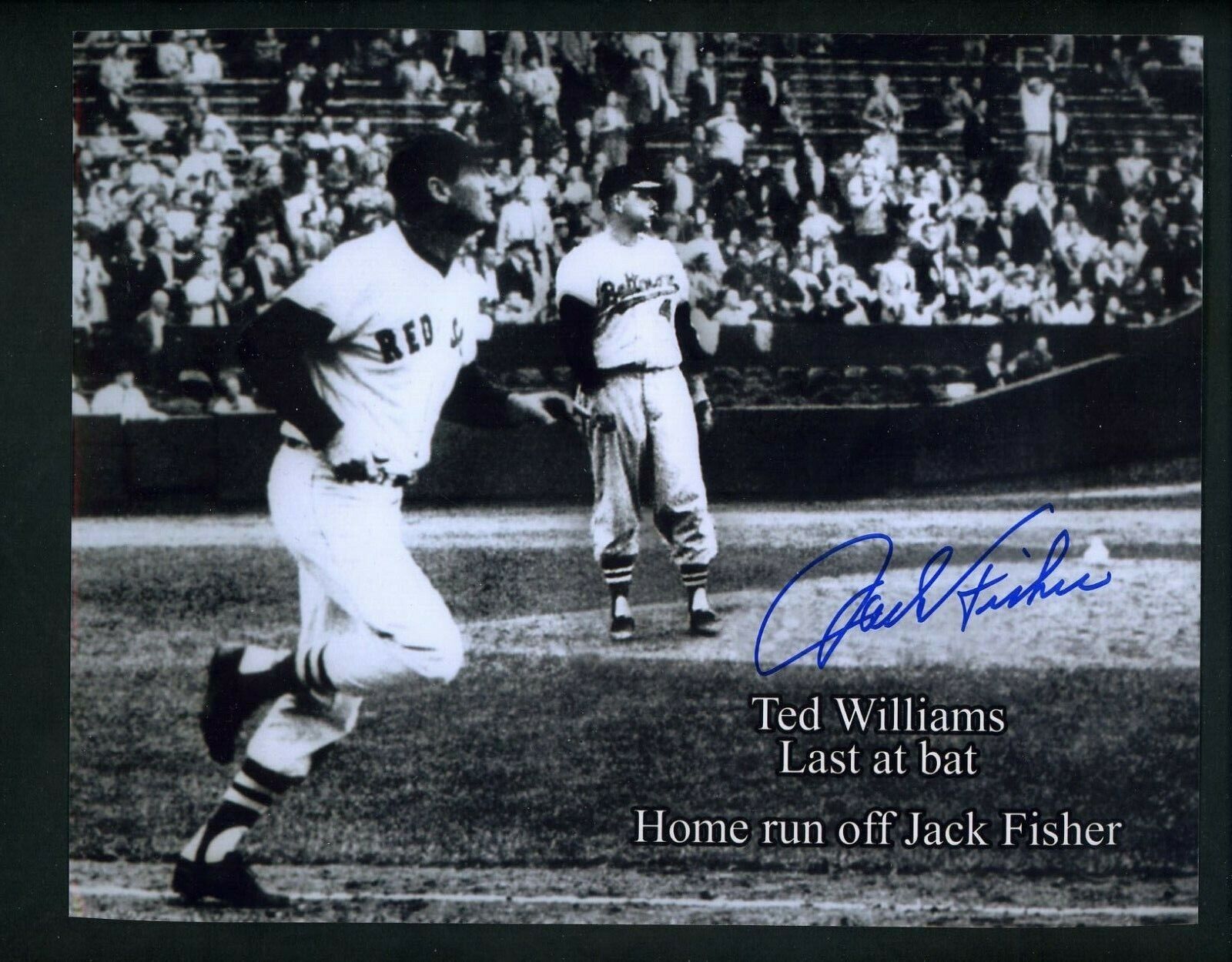 Jack Fisher Signed 8 x 10 Photo Poster painting of Ted Williams last at bat HR Red Sox  SHIP