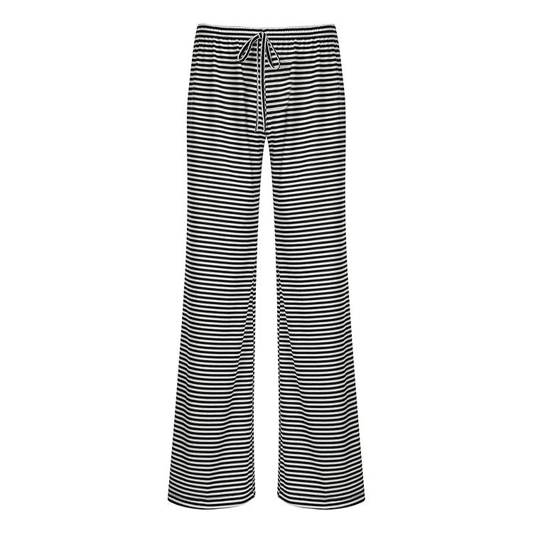 Minimalist Striped Contrast-Tone Lounge Pants