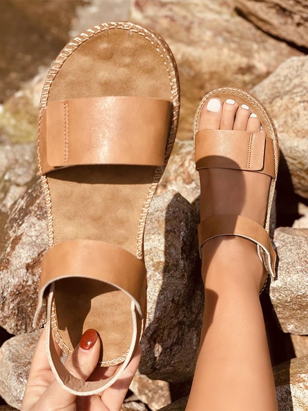 flat sandals with velcro straps