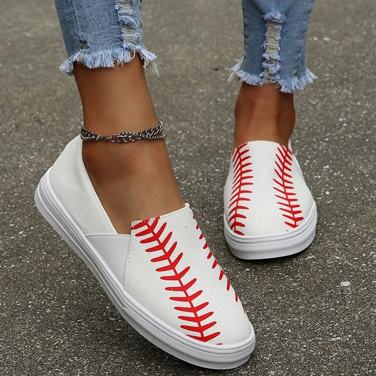 Back To School Shoes For Women 2022 Autumn Fashion Printing Canvas Shoes Women Loafers Women Plus Size Casual Flat Shoes Zapatos Para Mujer