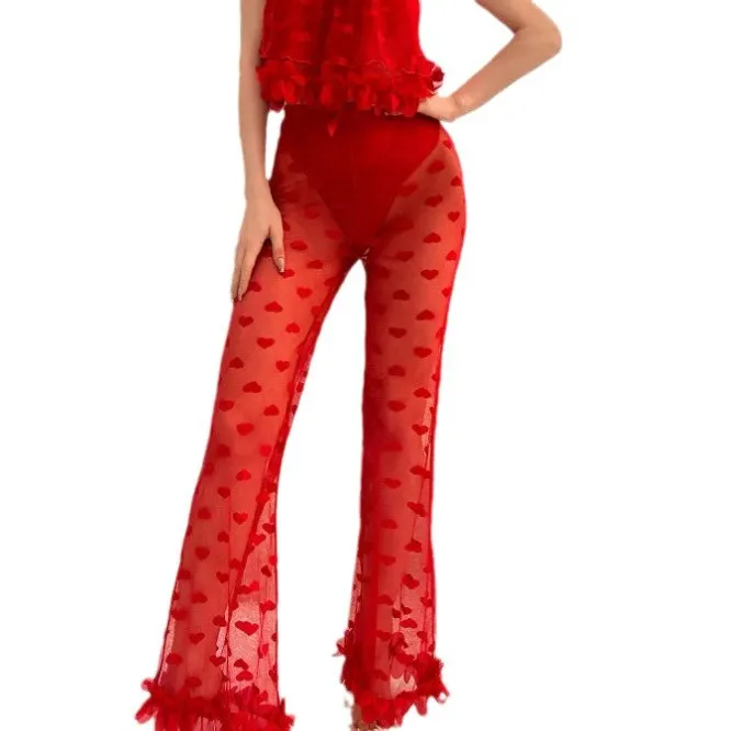 Churchf Sexy Pajamas Lace Dress Perspective Lingerie Home Pajamas