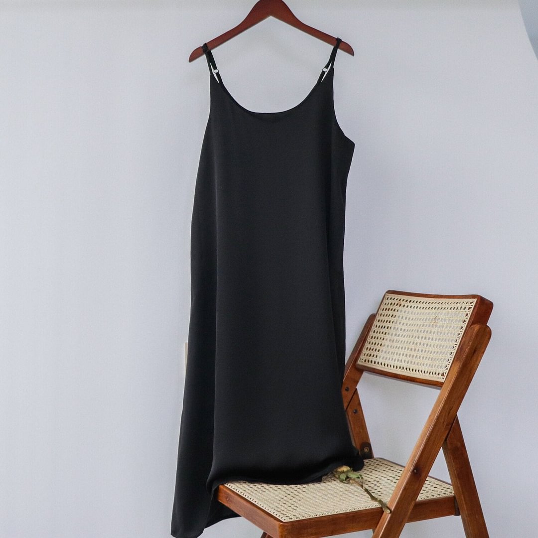 Lizkova Summer Satin Dress Women 2021 V-neck  Sleeveless Vestidos Green Spaghetti Strap Robe Strap Adjust