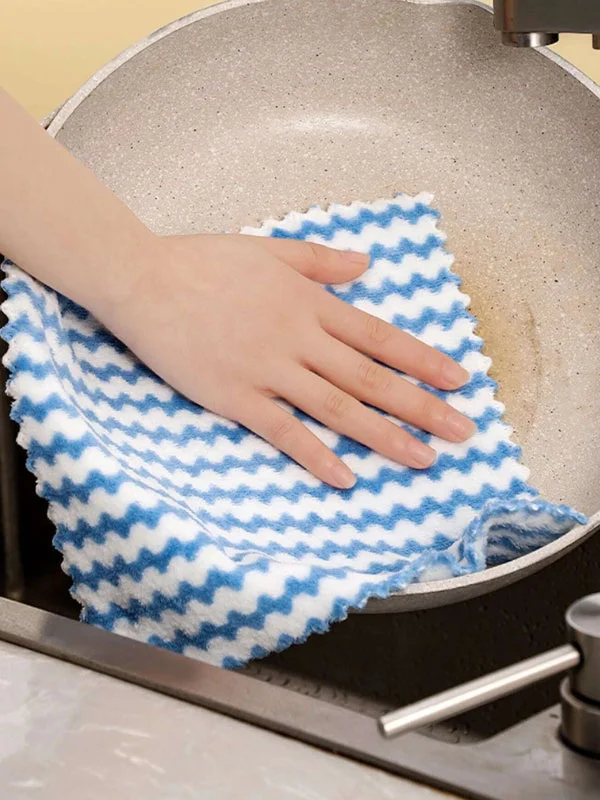 thickened water ripple kitchen multifunctional cleaning cloth