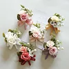 10PCS Red Pink Wedding Catering Bridal Groom Guests Corsage Boutonniere Wrist Artificial Flower Bouquets