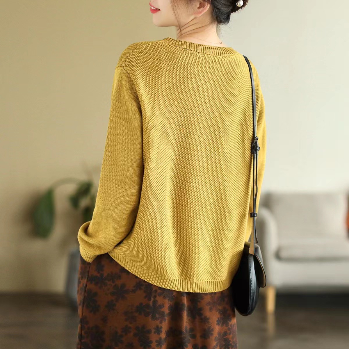 Chicfifth Sweater Women Winter Long Sleeve High Quality Autumn Vintage Top Knitted Cardigan