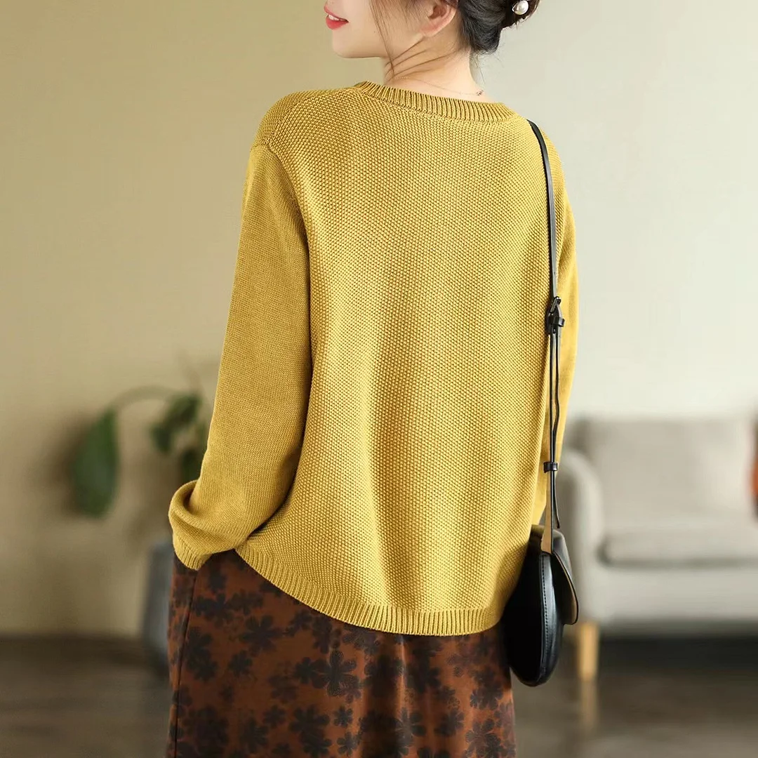 Chicfifth Sweater Women Winter Long Sleeve High Quality Autumn Vintage Top Knitted Cardigan