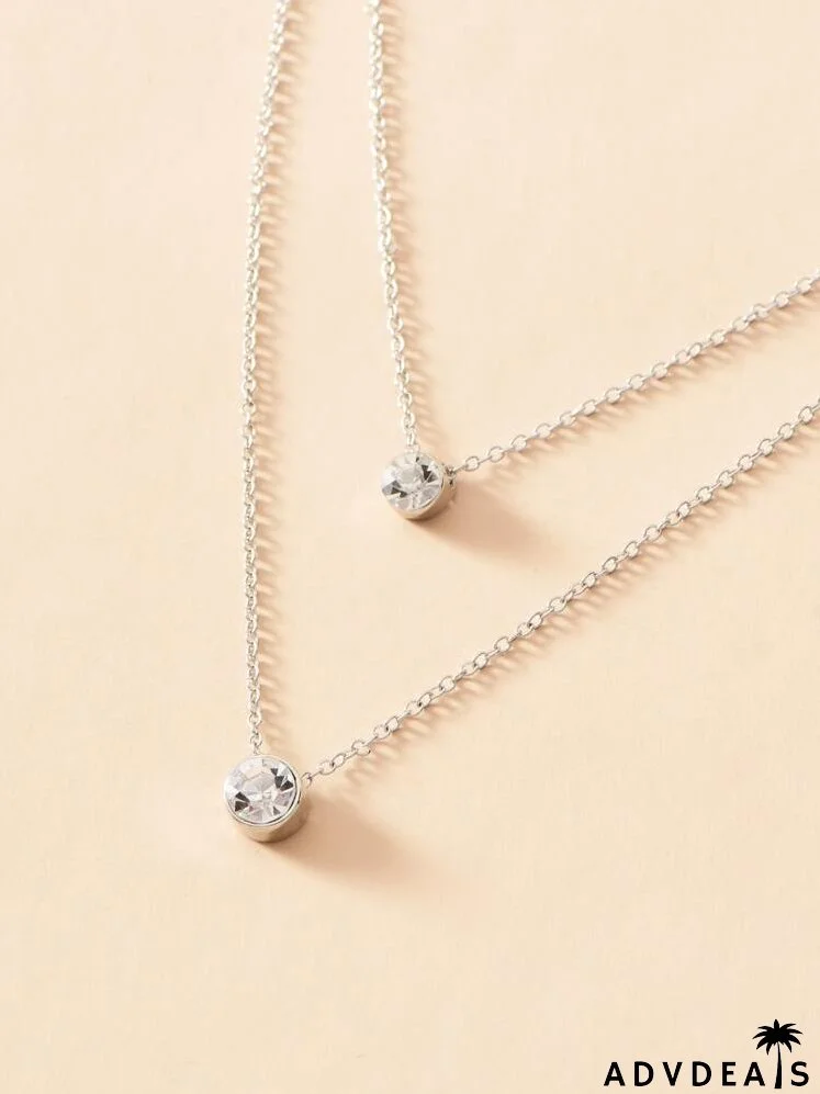 Rhinestone Layered Necklace