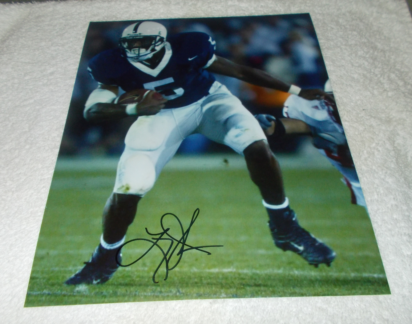 LARRY JOHNSON PENN STATE NITTANY LIONS SIGNED AUTOGRAPHED 8X10 Photo Poster painting W/COA