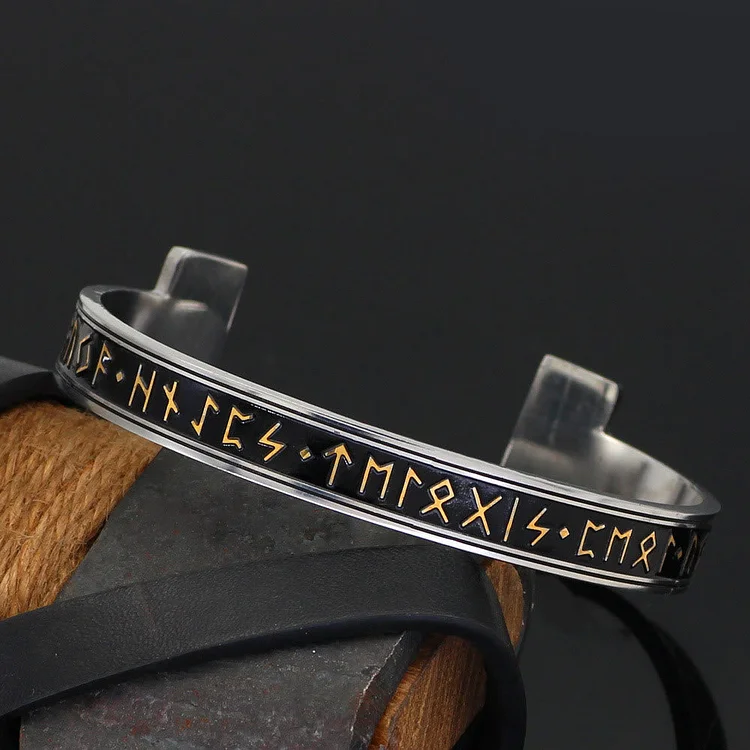 Coutureaura Viking Arm Ring With Elder Rune Bracelet