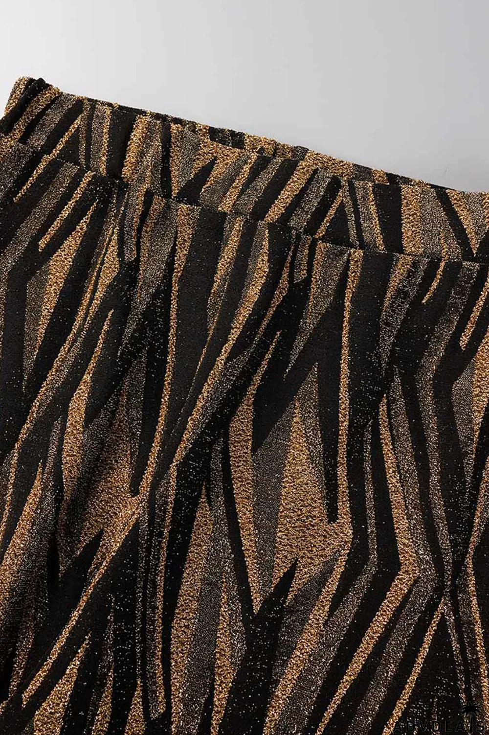 Black Sexy Print Bandage Patchwork V Neck Long Sleeve Two Pieces