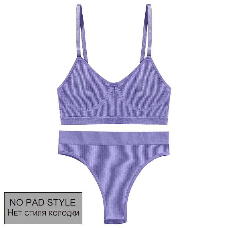 FINETOO Women Seamless Bra Set Bra Top + Pantys Brassiere Fitness Underwear Lingerie Women's Swimwear Push Up Sexy Tank Top Girl