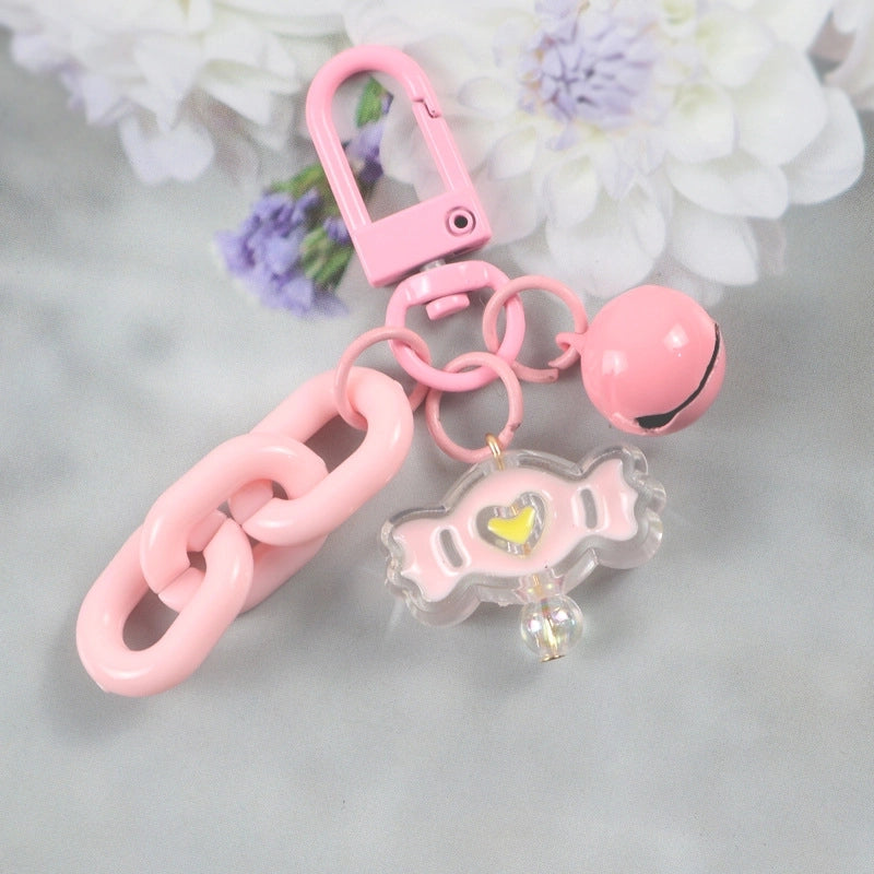 Cute Flower Butterfly Arylic Metal Unisex Bag Pendant Keychain