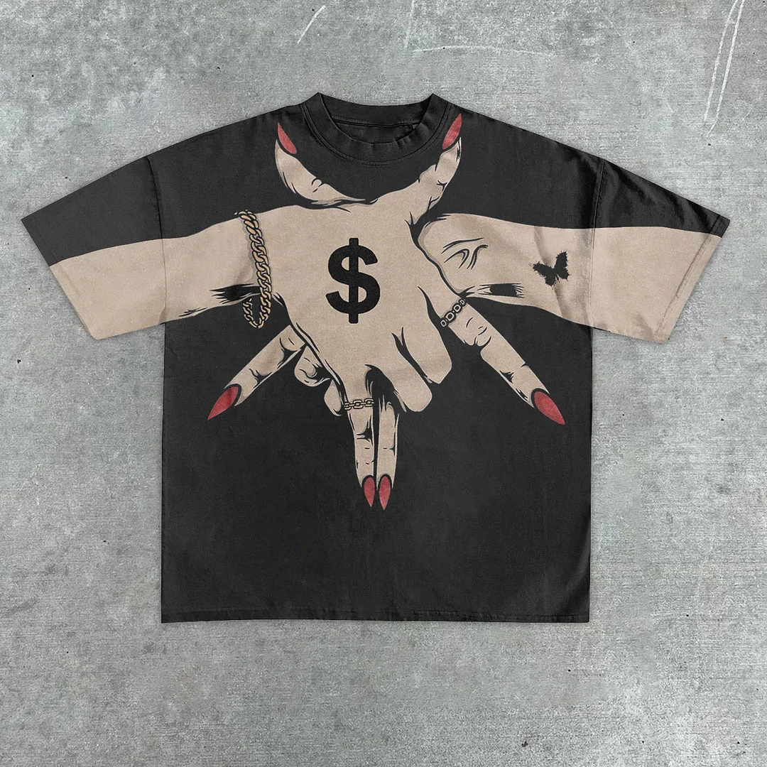 Retro art trendy brand short-sleeved T-shirt