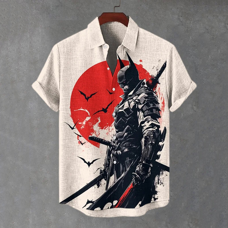Men's Batman Samurai Art Print Short Sleeve Shirt