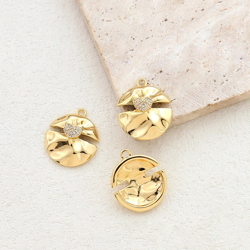 1 Piece Copper Zircon Irregular Pendant