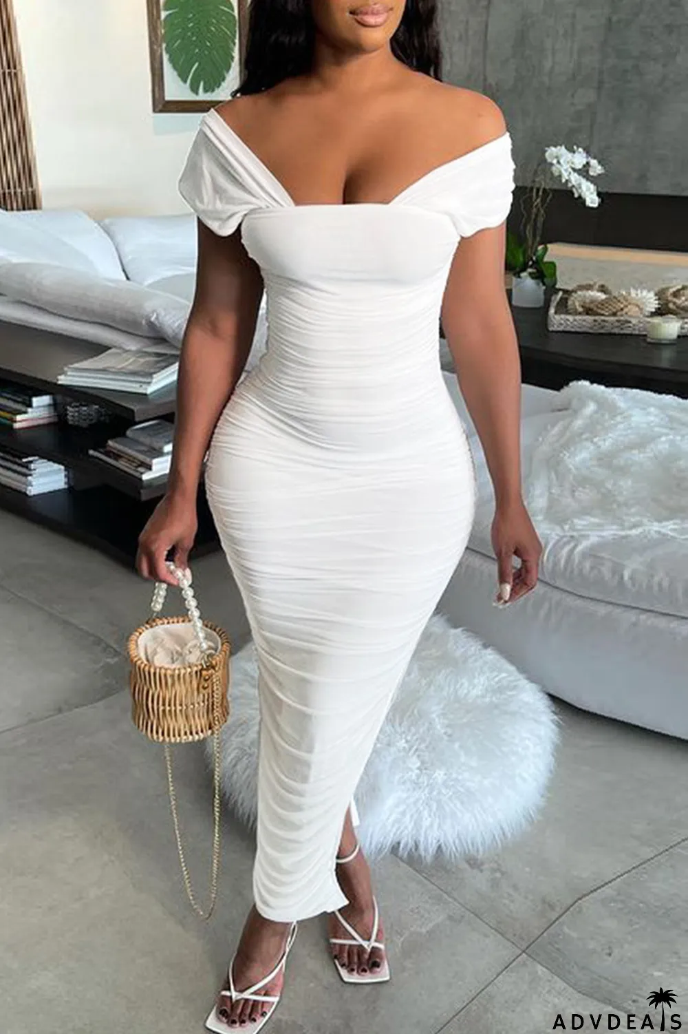 Black Sexy Solid Split Joint Square Collar Pencil Skirt Dresses