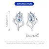 925 Sterling Silver Tulip Blue Zircon Stud Earrings