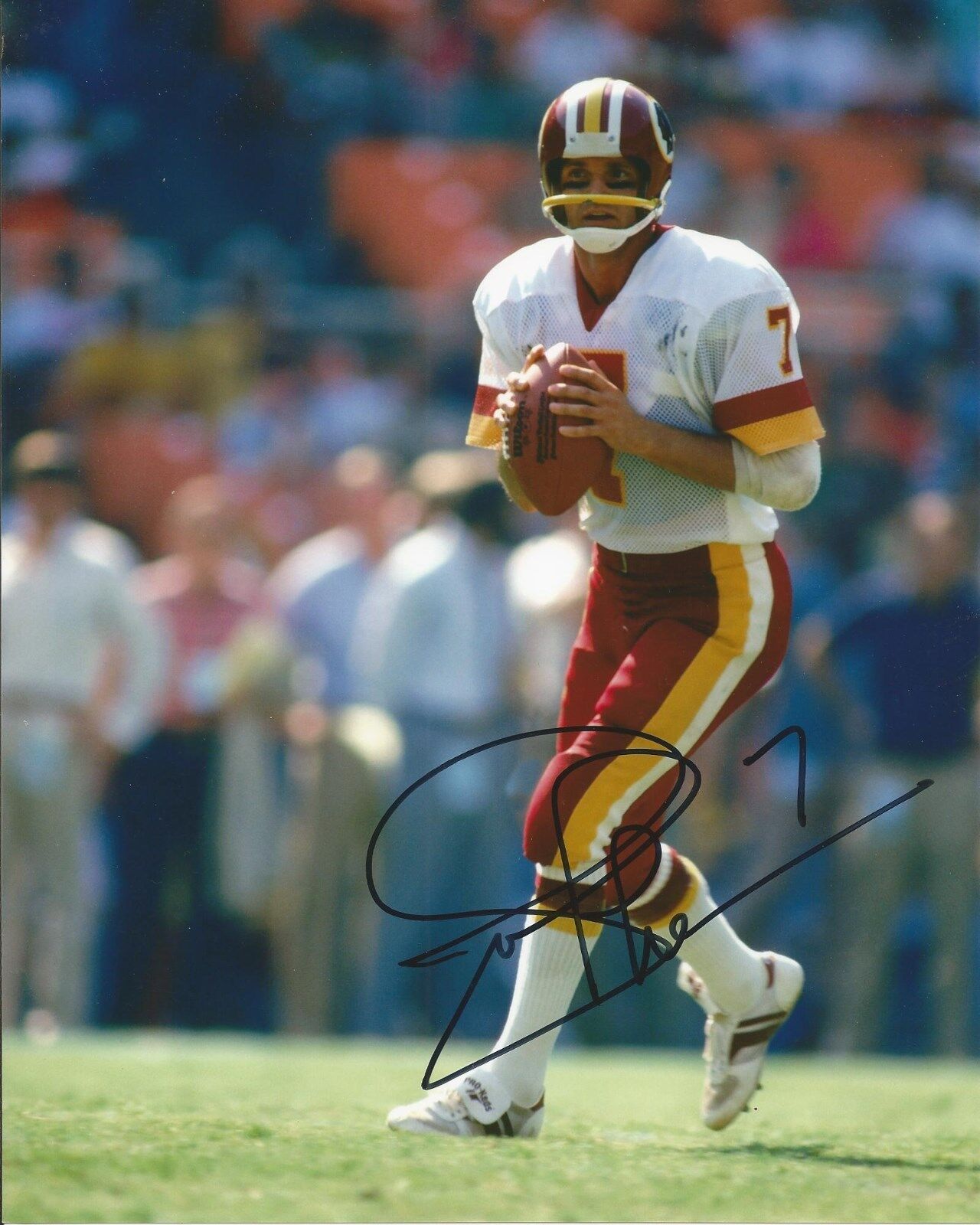 JOE THEISMANN SIGNED WASHINGTON REDSKINS 8x10 Photo Poster painting #1 w/COA