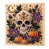 (30x30cm)Sugar Skull & Pumpkin Pearl Painting Art Kits With Inner Frame Pearl Gem Paintings Picture Arts Craft for Adults Beginners Home Wall Decor