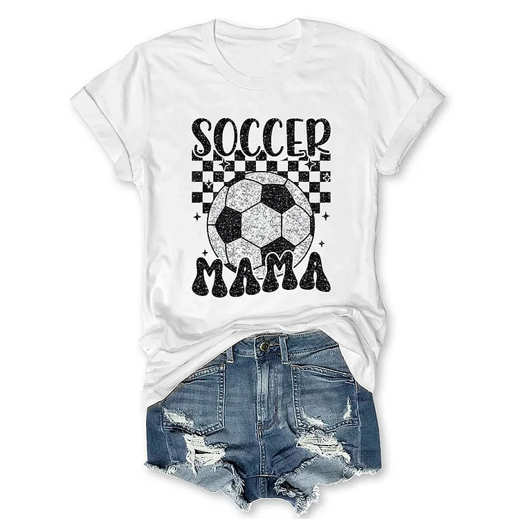 VChics Retro Soccer Mama Print T-Shirt