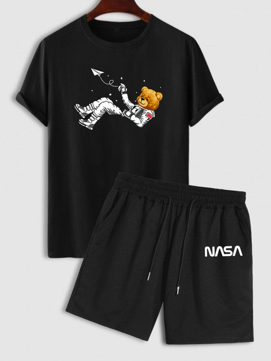 Bear Astronaut T Shirt And Shorts Set