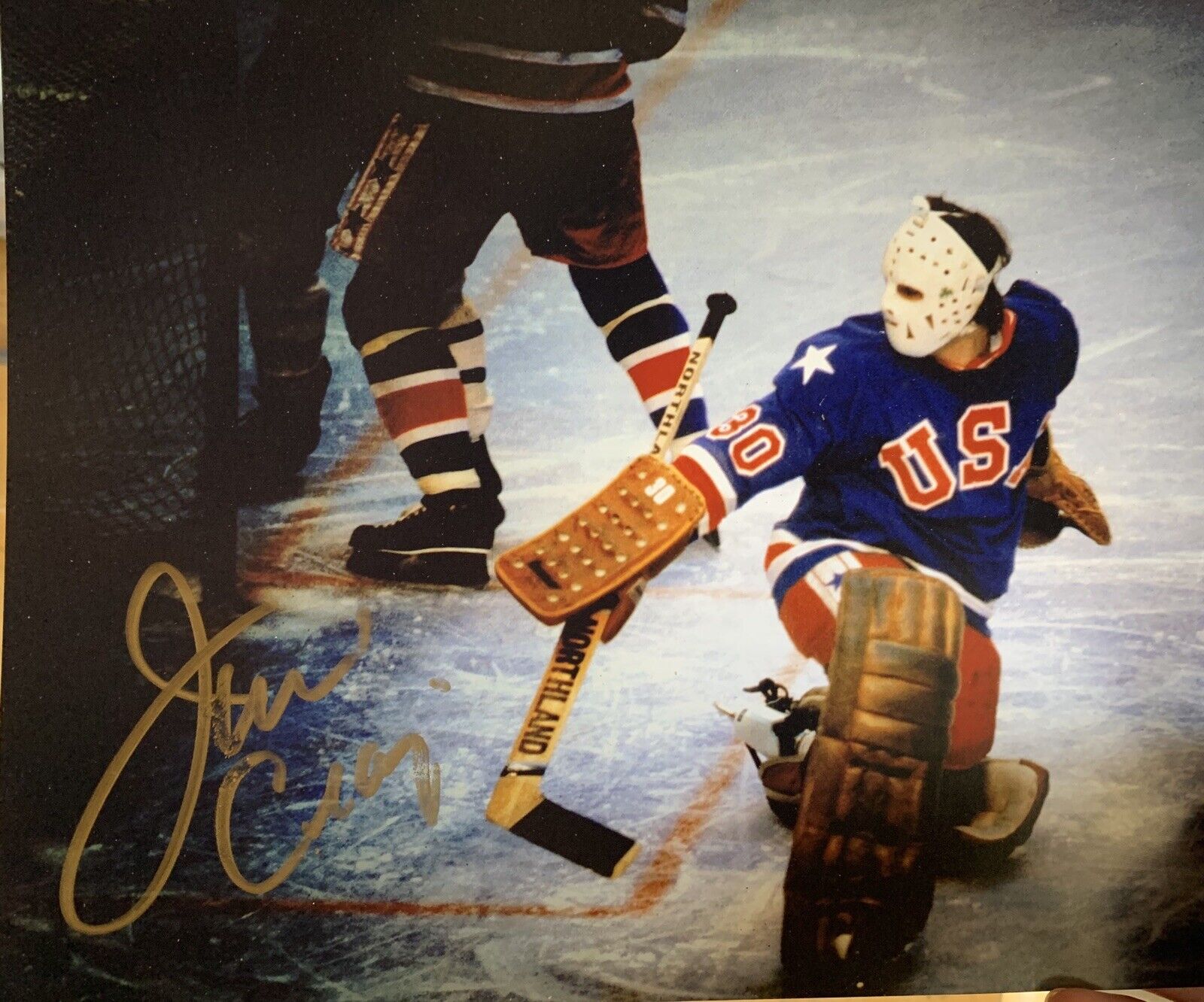 jim craig signed 8x10 Photo Poster painting Pic Usa Olympics Hockey Auto