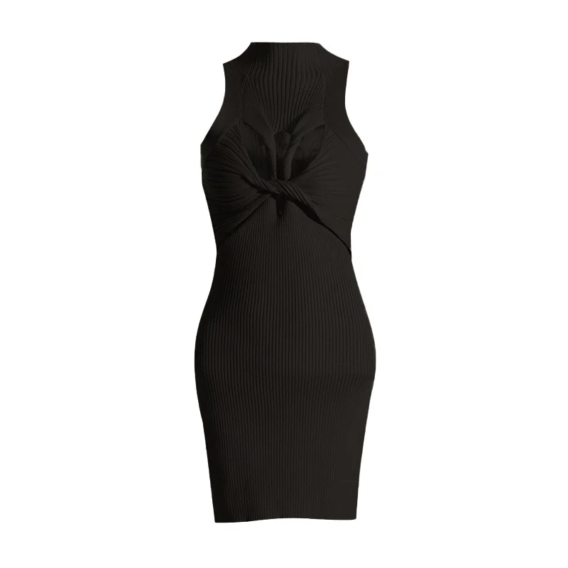 Zingj Sexy Hollow Kinesi Dress 2025 New Sleeveless Temperament Design Slimming Dress