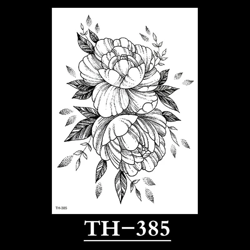 New Temporary Tattoos for Women Flower Sketch Tattoo Stickers Black and White Arm Art Snake Stickers Waterproof and Sweat Tattoo
