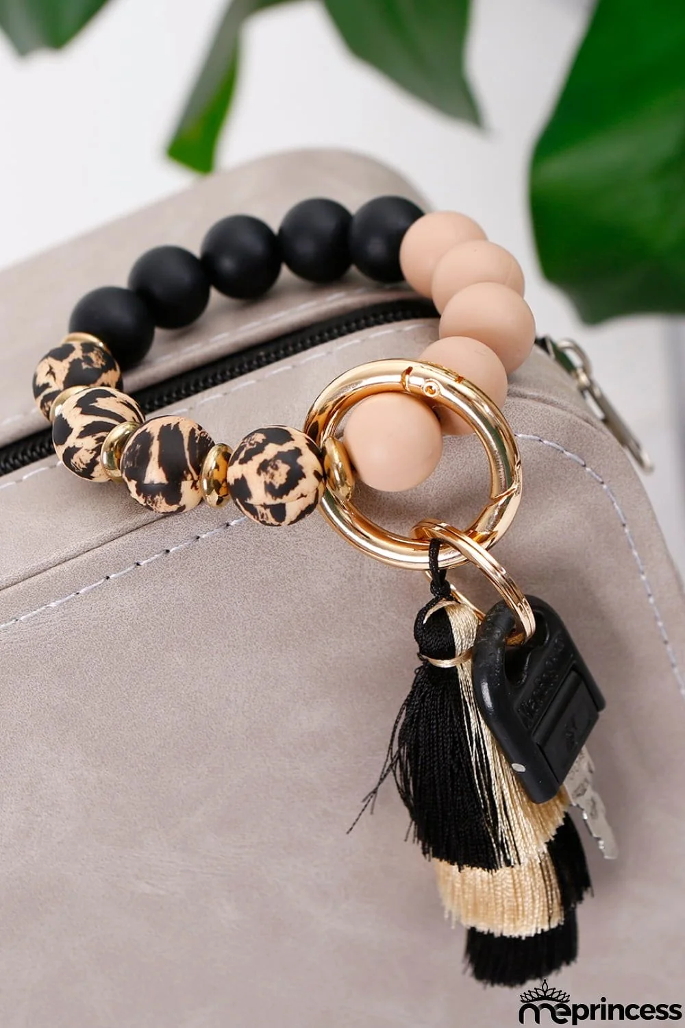 Beaded Keychain with Layered Tassel