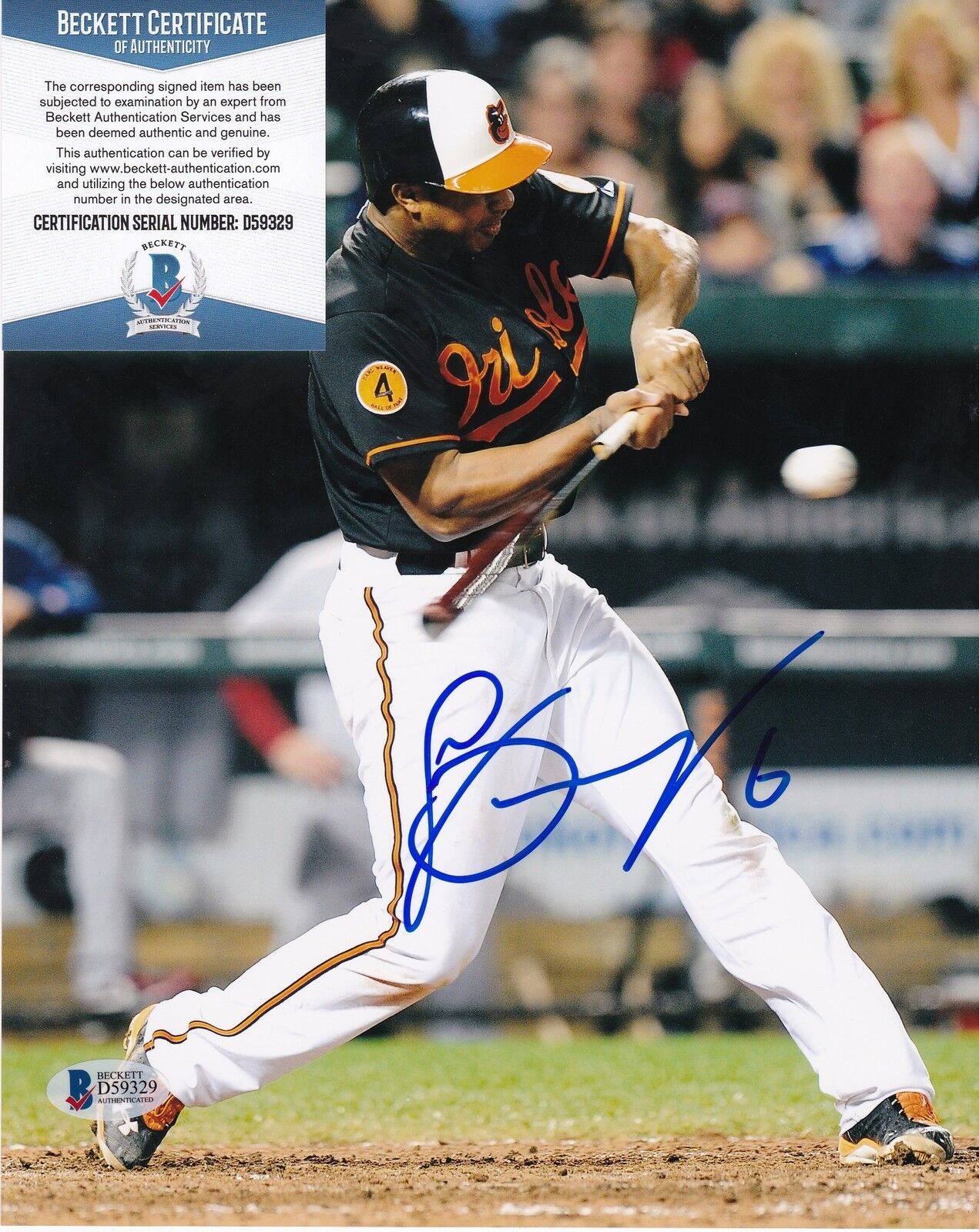 JONATHAN SCHOOP BALTIMORE ORIOLES BECKETT AUTHENTICATED ACTION SIGNED 8x10