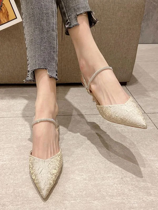 Fashion bag pointed stiletto two-wear high-heeled half slippers