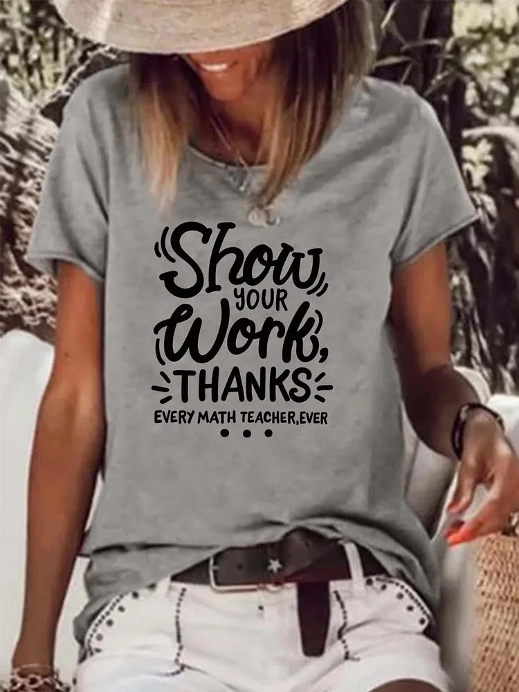 Show Your Work Thanks Raw Hem Tee