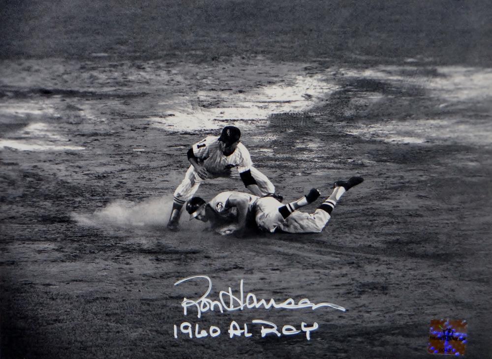 Ron Hansen Signed Orioles 8x10 Sliding Photo Poster painting W/ AL ROY- The Jersey Source Auth