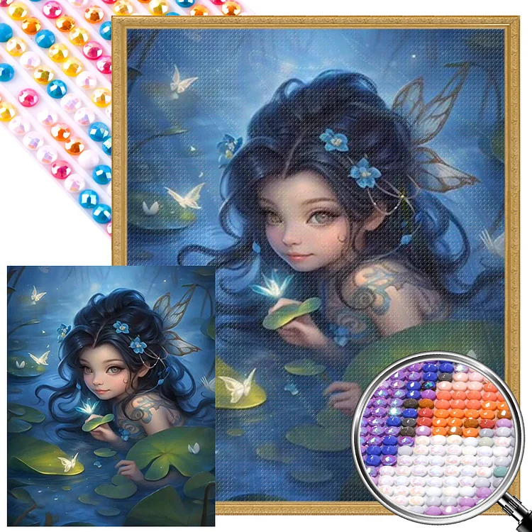 Partial AB Drill - Full Round Diamond Painting - Water Elf Girl 40*50CM