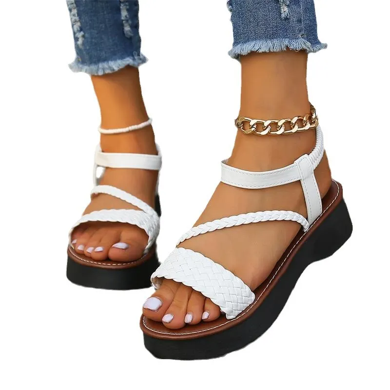 Churchf Churchf Size Sandals Women 2023 Summer New Fish Mouth Women Sandals Elastic Set Foot Platform Sandals