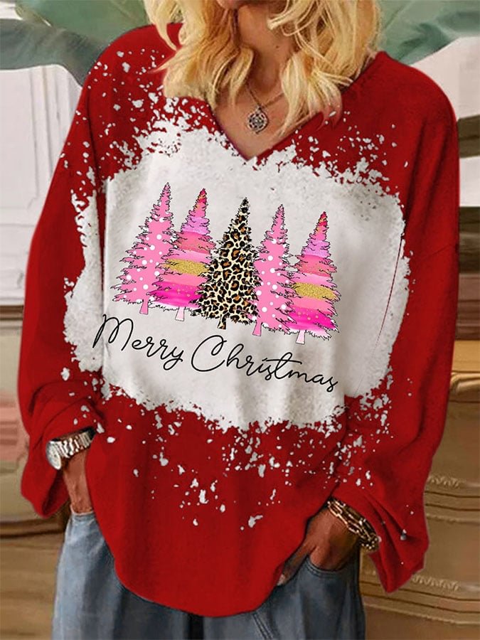 Tie-Dye Midget Print Loose Long-Sleeve Top