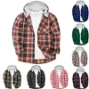 Men's 2024 New Loose Casual Long-sleeved Hooded Plaid Shirt