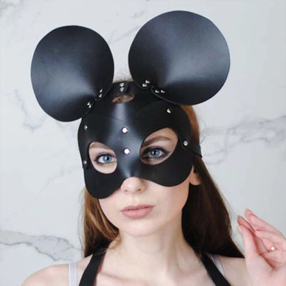 Billionm Fullyoung Halloween Cosplay Woman Face Mask Anime Squid Game PU Leather Cat Masks Festival Rave Adult Masquerade Party Masks