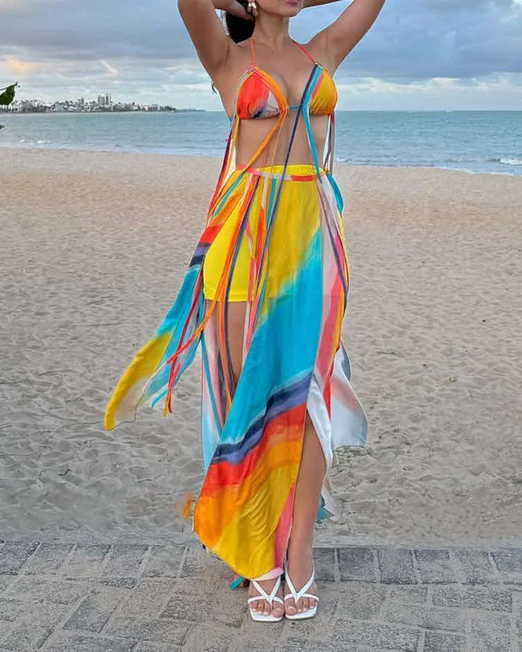 Women's colorful skirt holiday suit