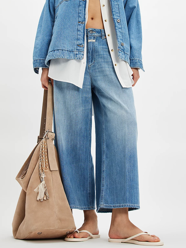 Simple Casual Wide-leg Women's Jeans tjj Shicloths