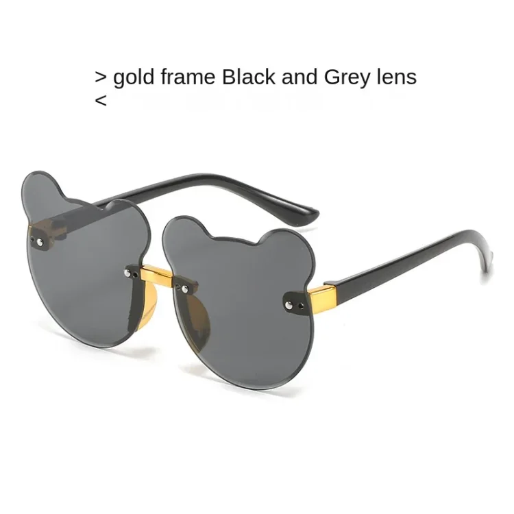Gaopinlv Kids Sunglasses Bear Shape Children Glasses Trendy Girls Boys Sun Glasses Cartoon Eyeglasses Shades Children Goggles Anti-glare