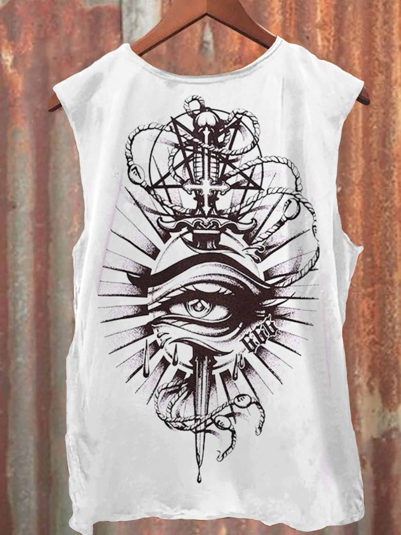 Unisex Satan 666 Double-sided Printed Casual Vest / TECHWEAR CLUB / Techwear