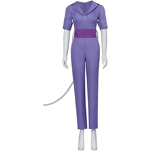 Women's Gadget Hackwrench Cosplay Costume Cartoon Rescue Rangers Purple Jumpsuit with Tail Costume Small